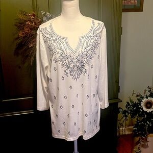 Karen Scott, Women's Embroidered Pullover, NWOT, 1X